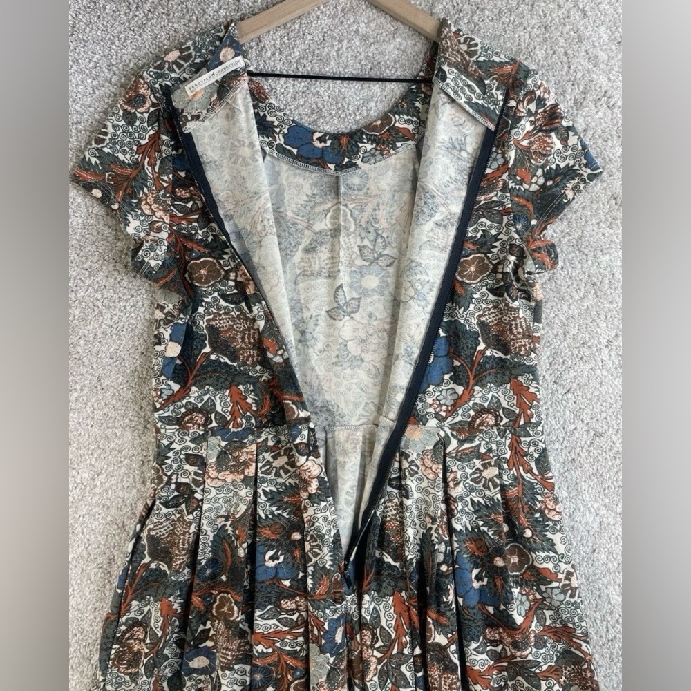 Peruvian Connection Wanderlust Floral Fit Flare Dress Pockets Med Boho Chic M - Picture 5 of 12